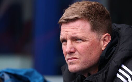 Newcastle United manager Eddie Howe looking thoughtful on the touchline during a Premier League match