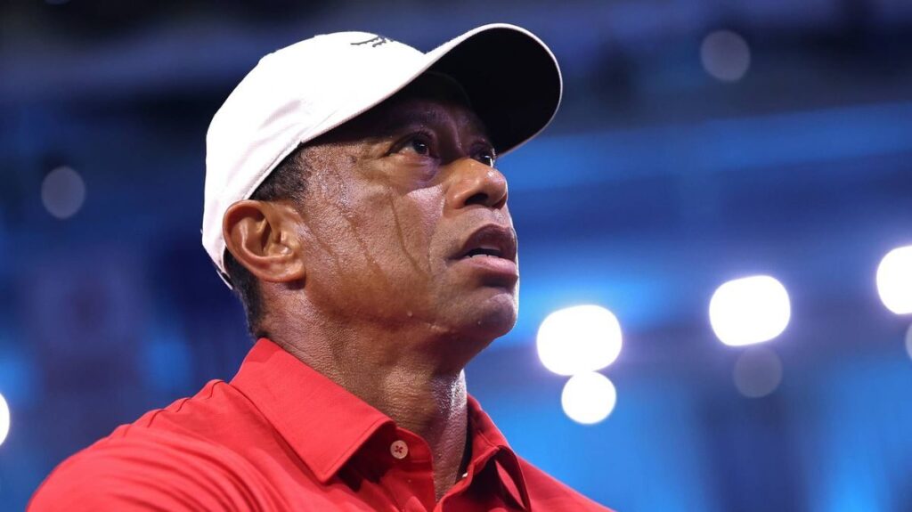 Nick Faldo looking serious while speaking about golf regulations