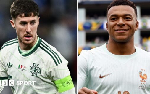 Northern Ireland manager Michael O'Neill giving tactical instructions from the touchline