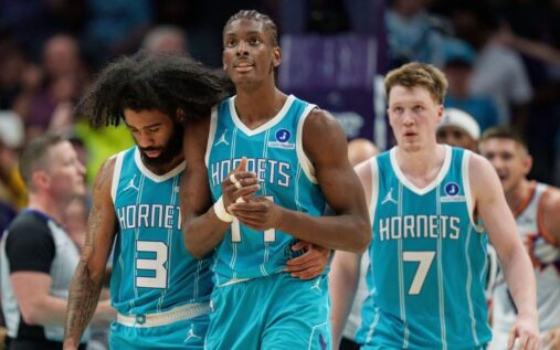 NBA players competing on court during the final week of the regular season