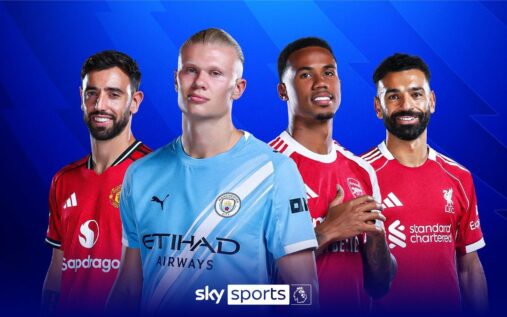 Arsenal and Manchester City players competing for the ball during a Premier League match