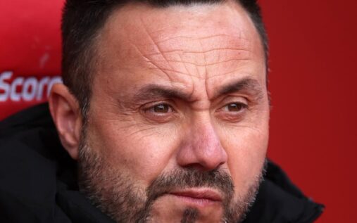 Aston Villa manager Unai Emery and Tottenham boss Roberto De Zerbi on the touchline