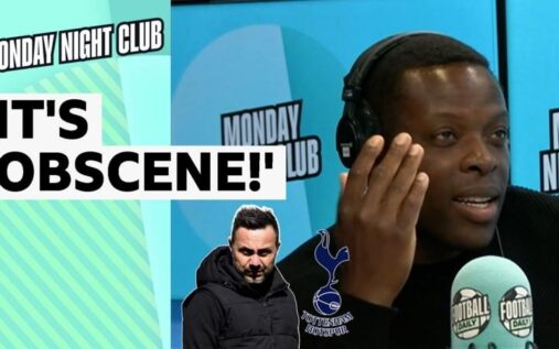 Tottenham head coach Roberto De Zerbi issuing tactical instructions from the touchline