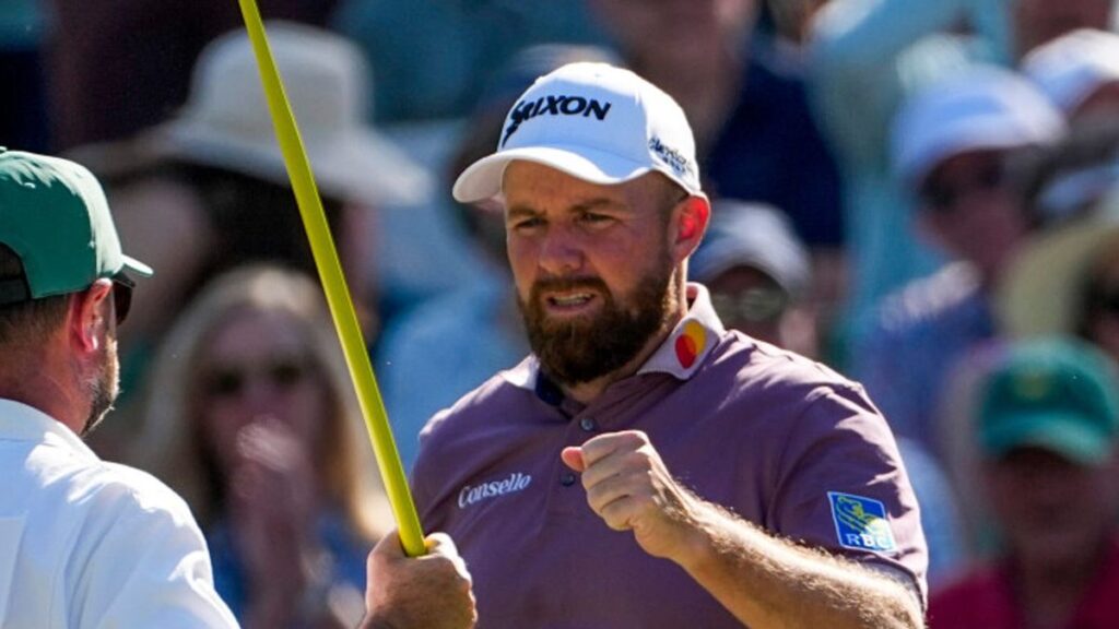 Rory McIlroy looking disappointed on the golf course during the third round of The Masters at Augusta National