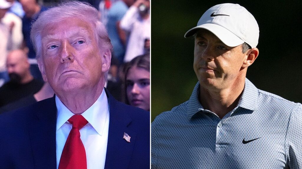 Rory McIlroy observing his shot on the golf course during a PGA Tour event