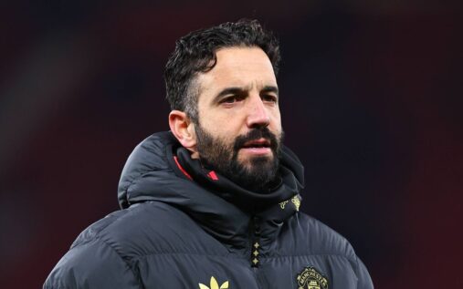 Ruben Amorim standing on the touchline during a Manchester United match