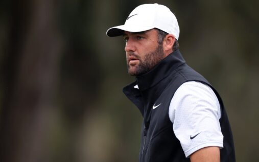 Scottie Scheffler playing a shot on the golf course ahead of The Masters at Augusta National