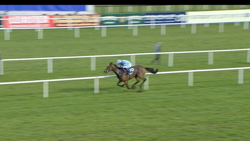 Soldier In Milan crossing the finish line to win the Irish Grand National at Fairyhouse