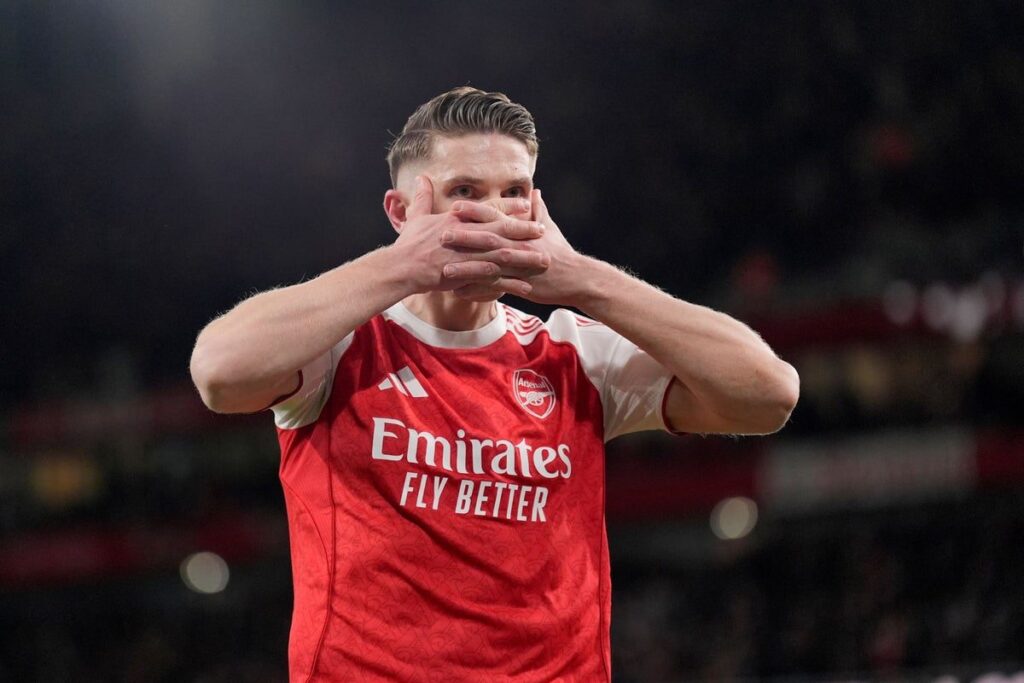 Arsenal striker Viktor Gyokeres looking focused ahead of a Champions League match