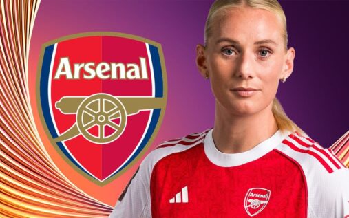 Stina Blackstenius playing for Arsenal Women in the Champions League