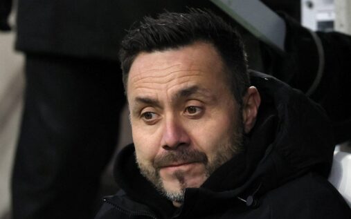 Juventus striker Dusan Vlahovic looking on during a Serie A match