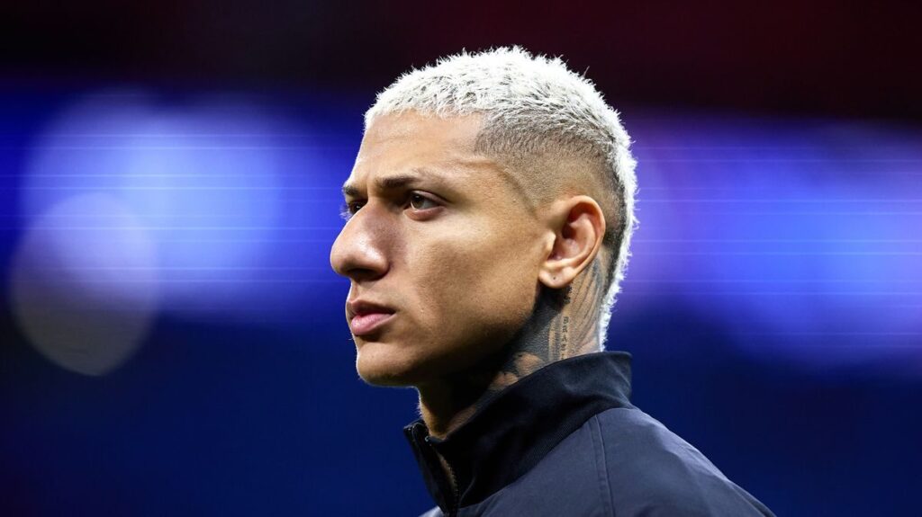 Tottenham Hotspur striker Richarlison looking emotional on the football pitch