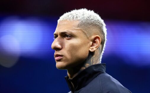 Tottenham Hotspur striker Richarlison looking emotional on the football pitch