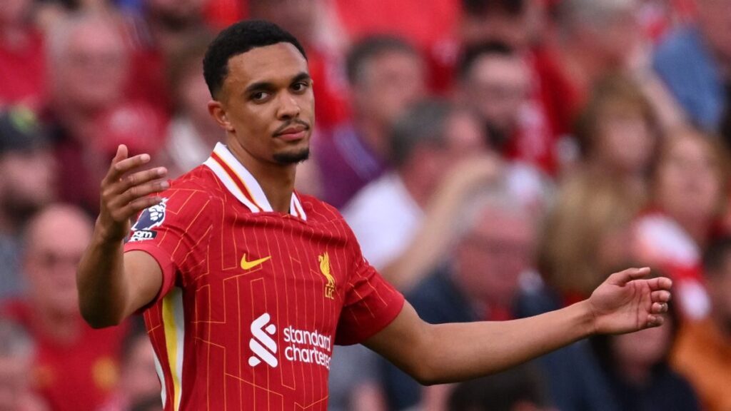Trent Alexander-Arnold playing for Real Madrid during a Spanish top-flight fixture
