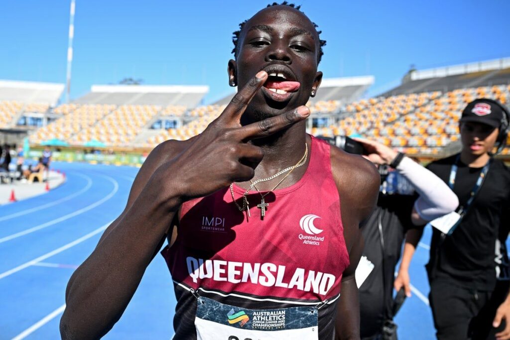 Jamaican sprinting legend Usain Bolt and Australian teenage sensation Gout Gout