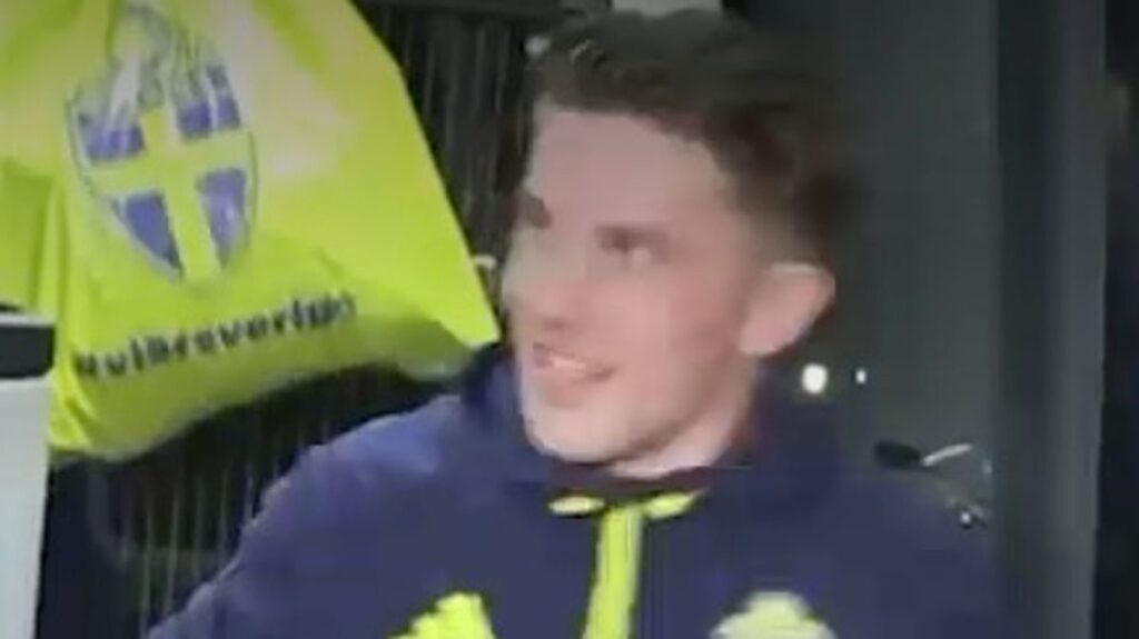 Viktor Gyokeres celebrating a goal for the Sweden national team