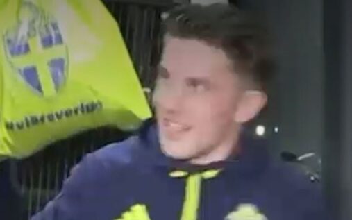 Viktor Gyokeres celebrating a goal for the Sweden national team