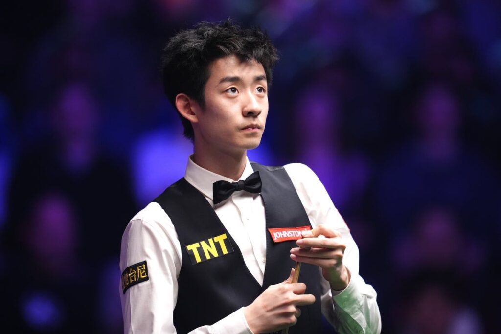 Wu Yize playing a shot at the 2026 World Snooker Championship