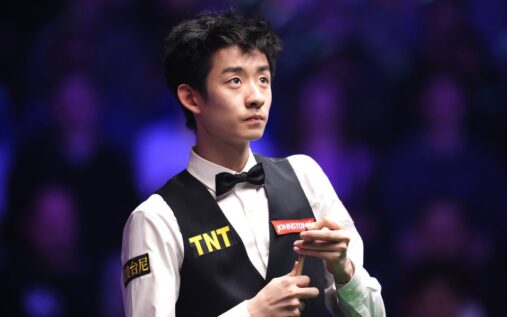 Wu Yize playing a shot at the 2026 World Snooker Championship