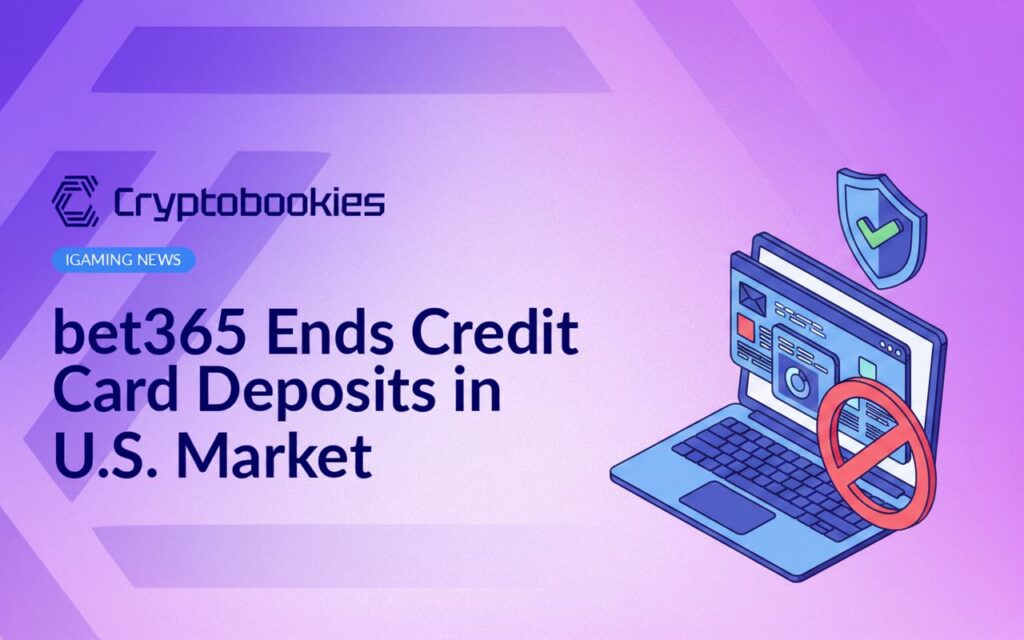 Laptop displaying an online dashboard, a credit card with a red prohibition sign, and a shield with a green checkmark.