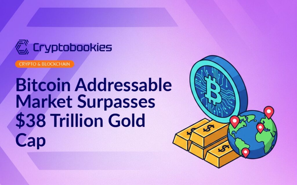 Stack of gold bars beside a large digital coin with circuit patterns, globe with red warning markers in background.