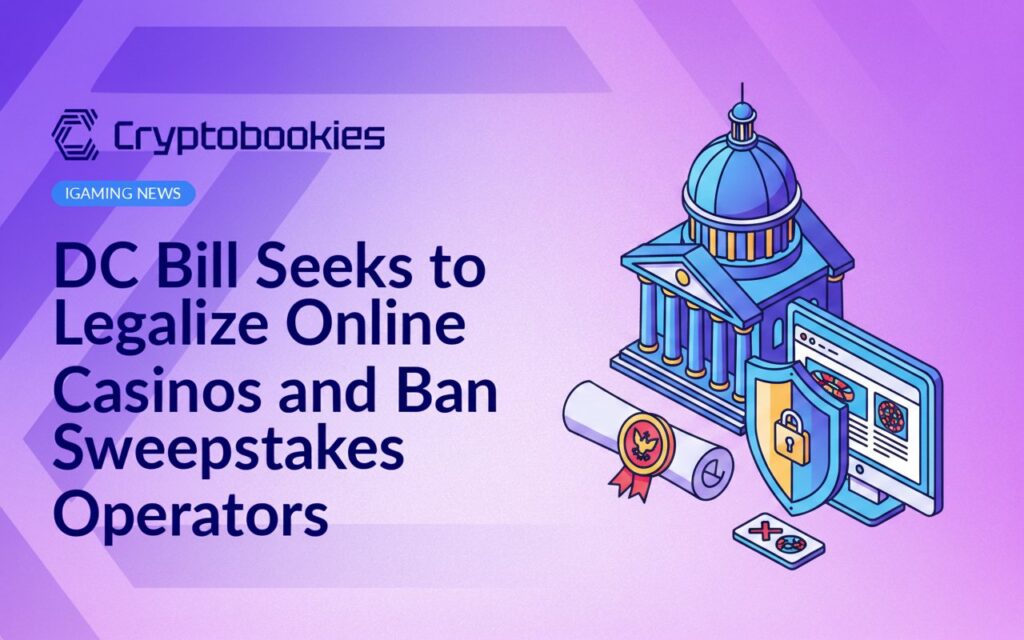 Government building background, official bill with seal in foreground, desktop computer with shield blocking website window.