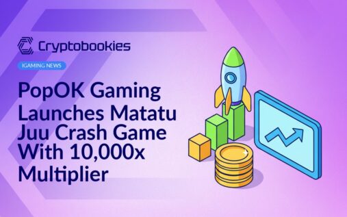 Upward rocket-shaped bar chart beside a digital screen with a soaring graph and a stack of gold coins on a dark background