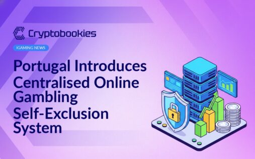 Server hub with multiple screens, shield icon with lock, rising bar chart, and stacked gold coins on a blue background.