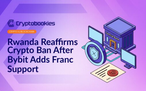 Central bank building behind a stamped official document, a shielded digital coin connected by two monitors on either side.