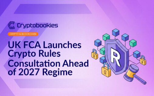 A digital shield icon overlays a British flag backdrop with binary code and a gavel on the side