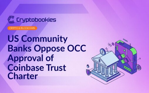 A protest sign reading "Stop OCC Approval" held by a group of diverse community bankers outside a government building.