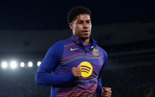 Marcus Rashford playing for Barcelona during a Spanish league match