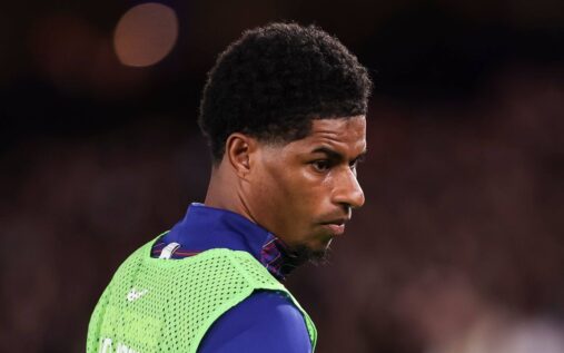 Marcus Rashford in action during a match for Barcelona