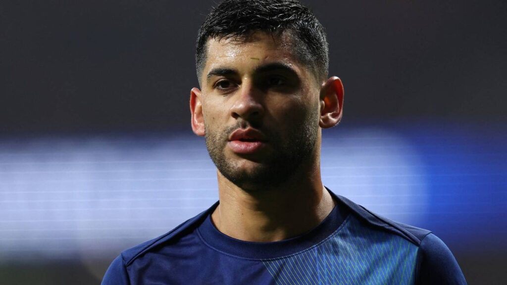 Cristian Romero playing for Tottenham Hotspur in the Premier League
