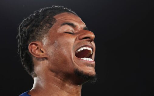 Marcus Rashford playing for Barcelona during a Spanish La Liga fixture