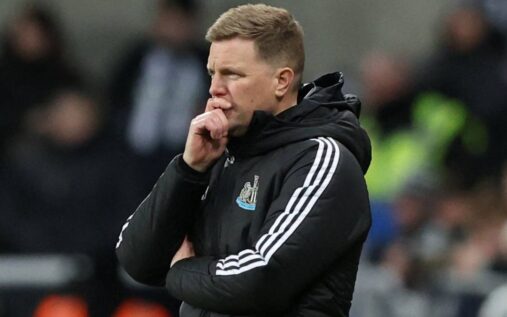Anthony Gordon playing for Newcastle United in the Premier League