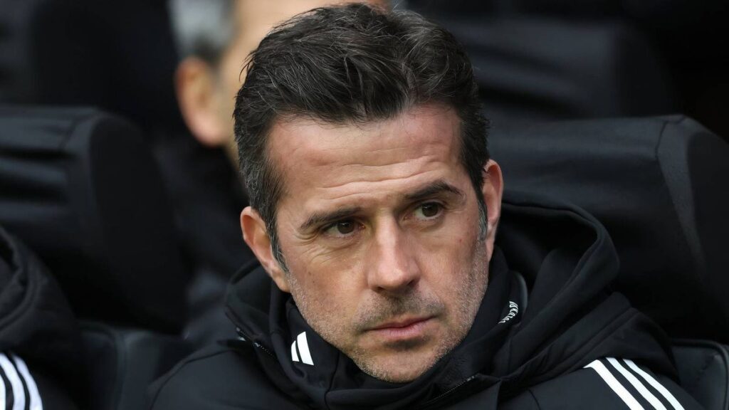 Marco Silva standing on the touchline directing his Fulham players during a Premier League match
