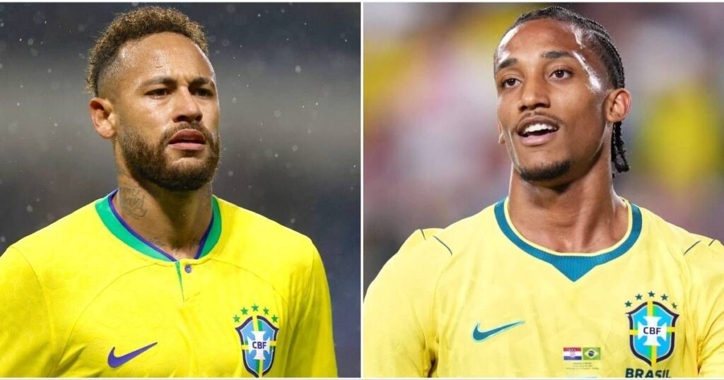 Brazil forward Neymar looking concerned while wearing the national team jersey