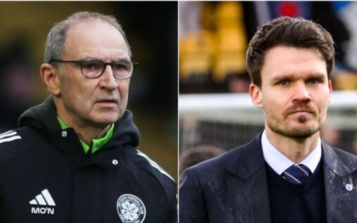 Celtic manager Martin O'Neill and Rangers boss Danny Rohl standing on the touchline during a match