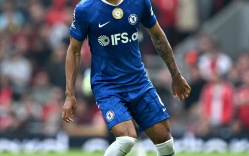 Levi Colwill playing for Chelsea in a Premier League match against Liverpool