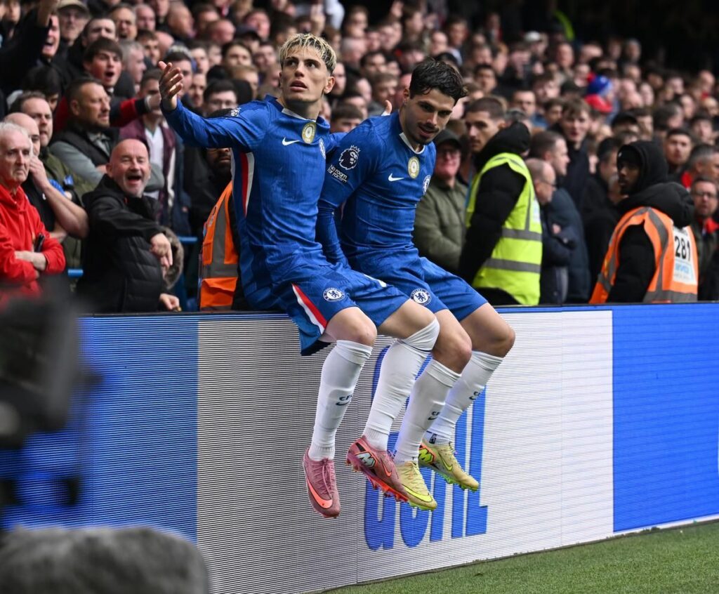 Chelsea wingers Pedro Neto and Alejandro Garnacho in action on the pitch