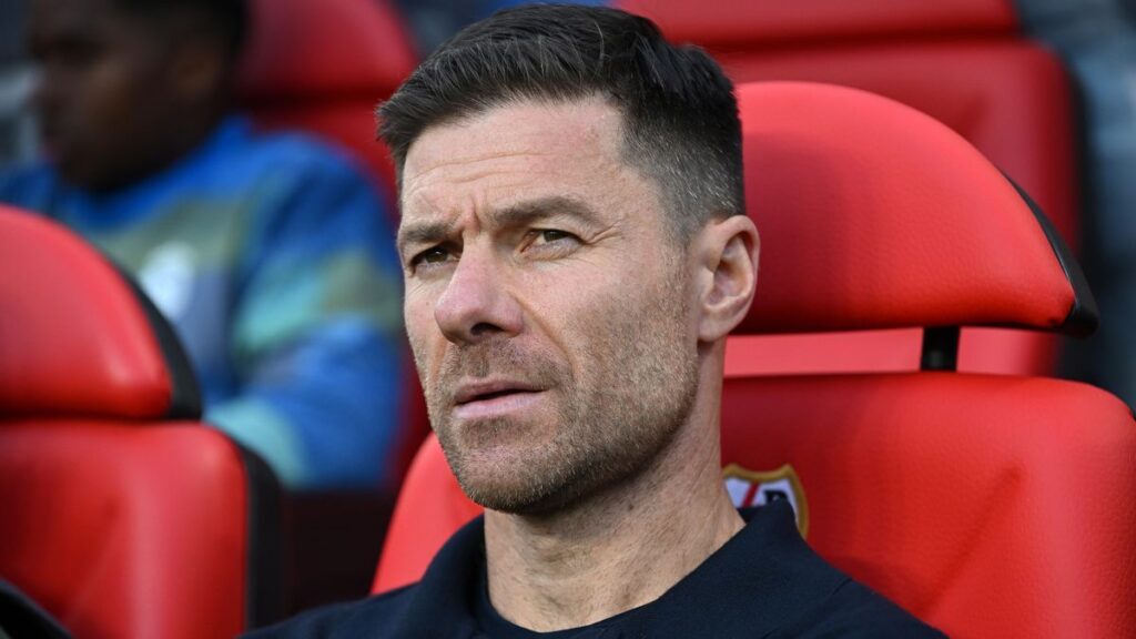 Incoming Chelsea manager Xabi Alonso looking thoughtful on the touchline