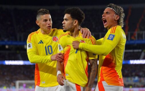 James Rodriguez playing for the Colombia national football team