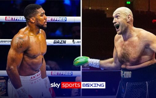 Boxing promoter Eddie Hearn speaking to the media about the Anthony Joshua and Tyson Fury heavyweight fight