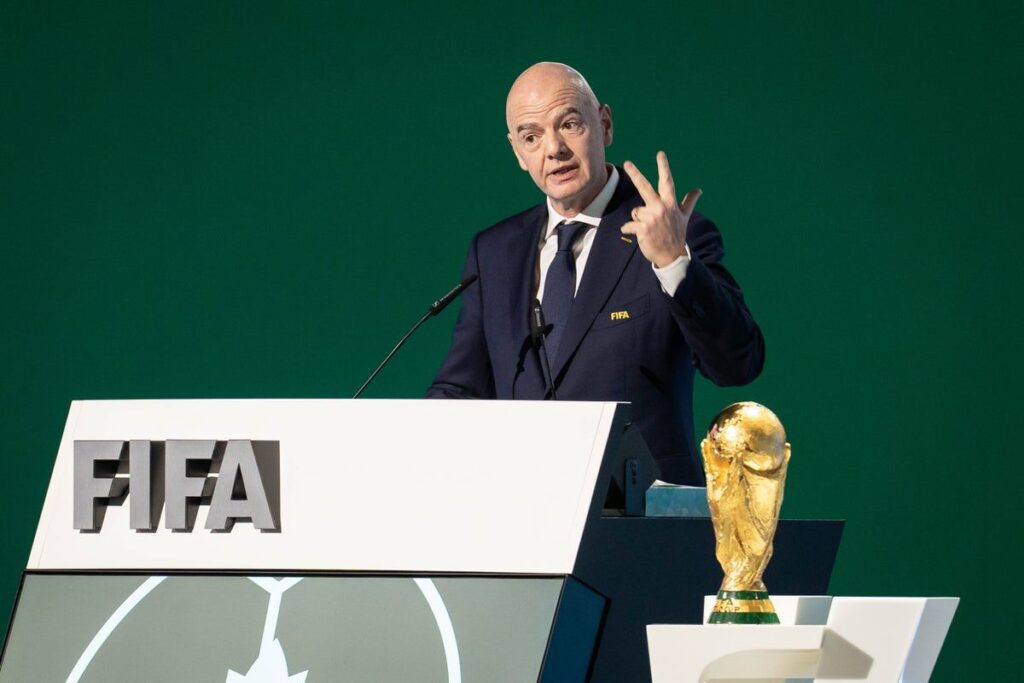 The Fifa World Cup trophy on display ahead of a global football tournament