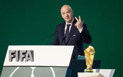 The Fifa World Cup trophy on display ahead of a global football tournament