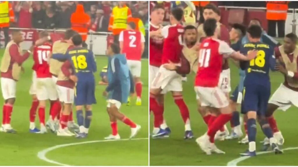 Gabriel Jesus looking frustrated during Arsenal's Champions League match against Atletico Madrid at Emirates Stadium