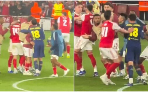 Gabriel Jesus looking frustrated during Arsenal's Champions League match against Atletico Madrid at Emirates Stadium