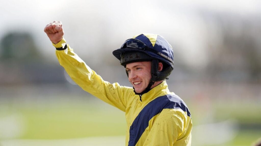 Jockey Michael O'Sullivan riding during a horse race before his tragic passing
