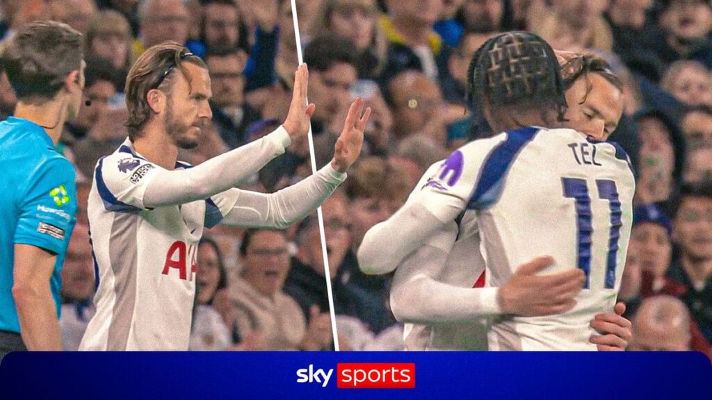 James Maddison waving to the cheering crowd as he returns to the football pitch